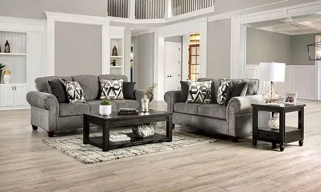 Transitional Graphite Sofa — Sofa, view 7