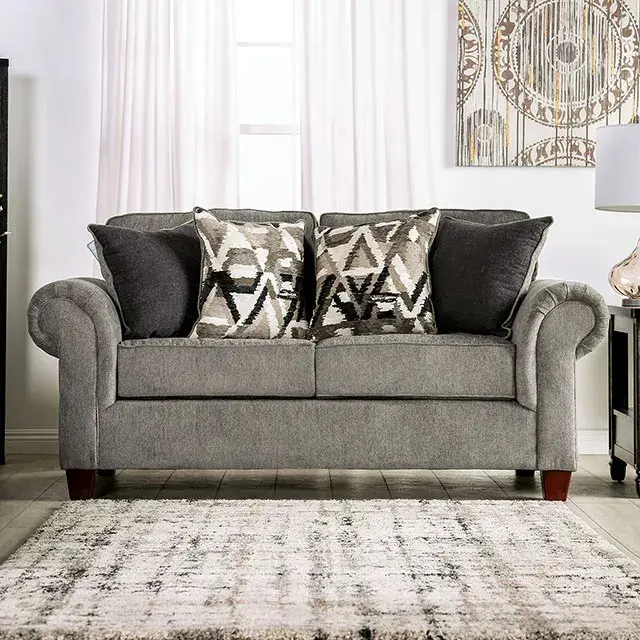 Transitional Graphite Sofa — Sofa, view 8