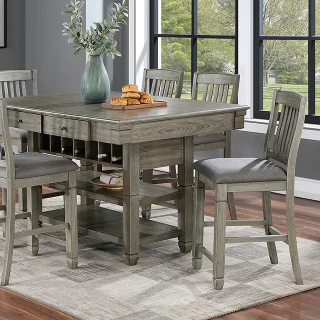 Transitional Gray Dining Set — Dining Table, main view