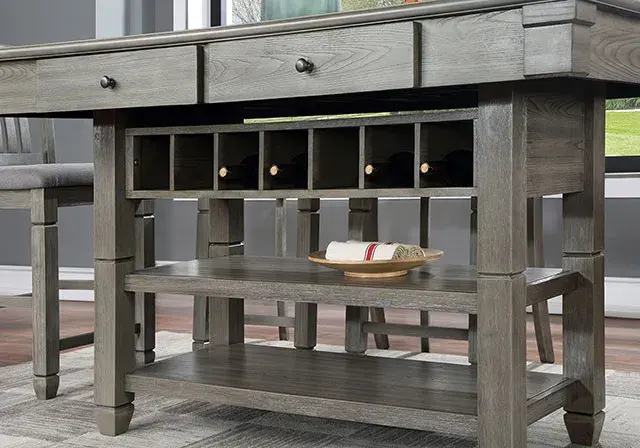 Transitional Gray Dining Set — Dining Table, view 4