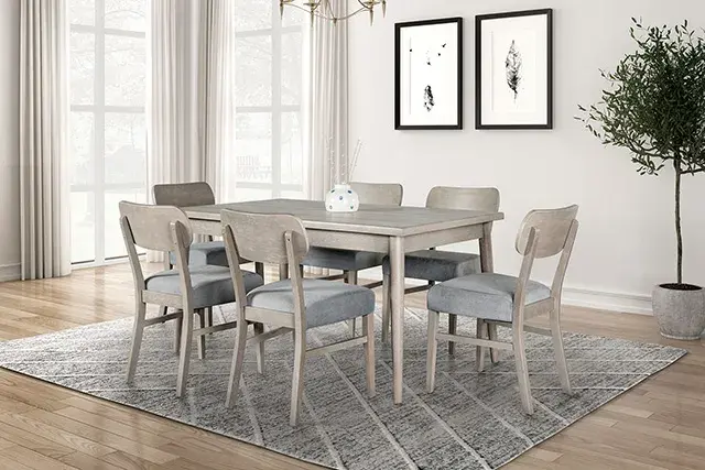 Transitional Gray Dining Set (Keynes) — Dining Table, main view