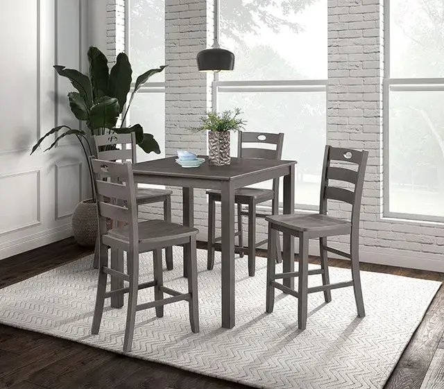 Transitional Gray Dining Set (Lubbock) 2 — Dining Table, view 3