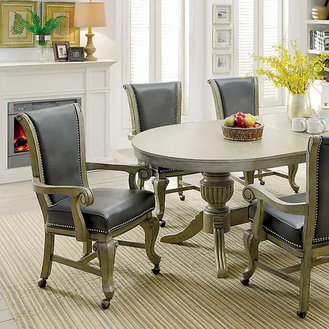 Transitional Gray Dining Set (Melina) — Dining Table, main view