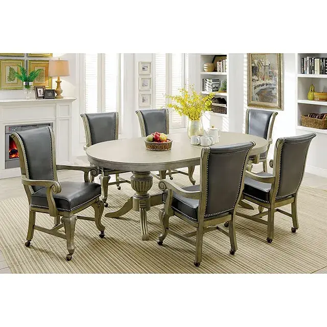 Transitional Gray Dining Set (Melina) — Dining Table, view 2