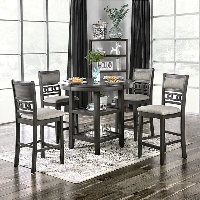 Transitional Gray Dining Set (Milly) — Dining Table, main view