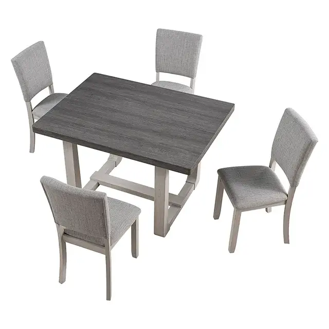 Transitional Gray Dining Set (Sauro) — Dining Table, view 2