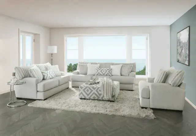 Transitional Gray Loveseat — Sofa, main view