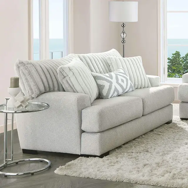 Transitional Gray Loveseat — Sofa, view 2