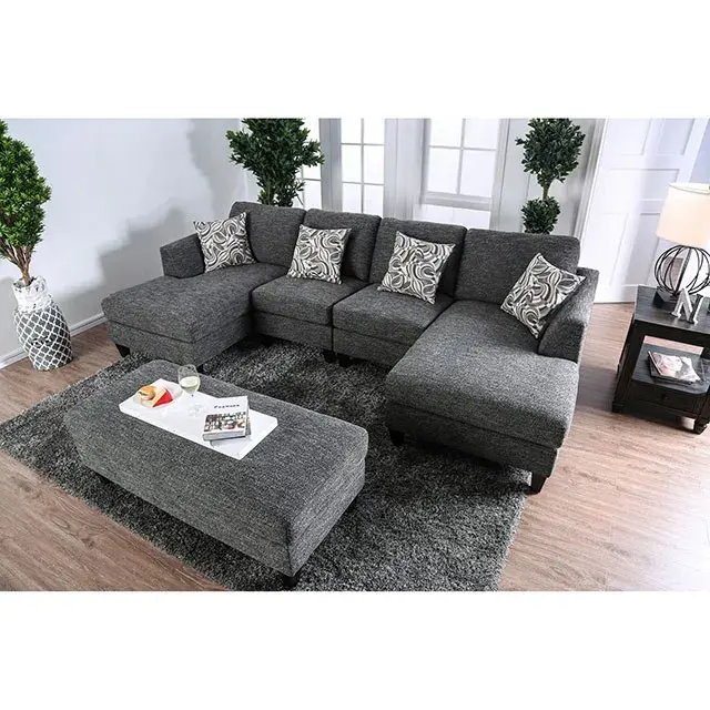 Transitional Gray Modular Sectional — Sofa, view 4