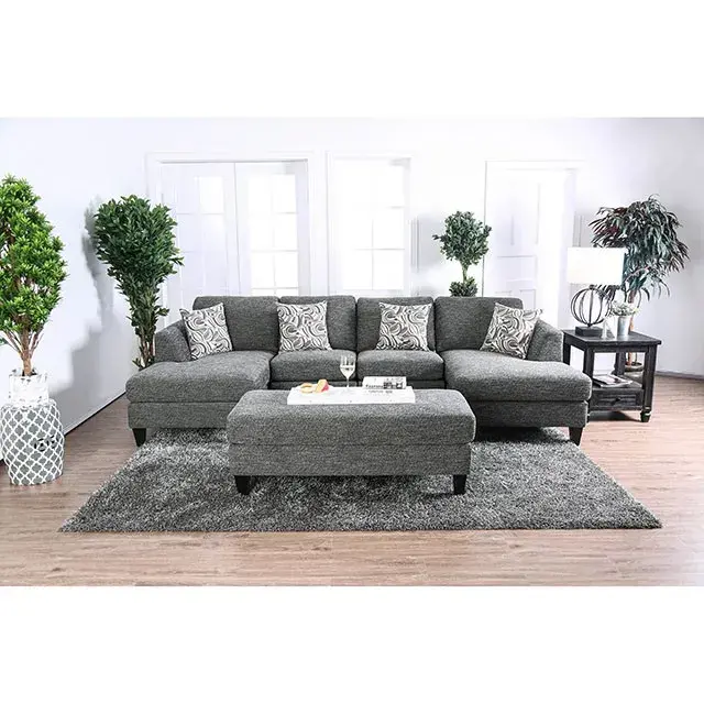 Transitional Gray Modular Sectional — Sofa, view 2