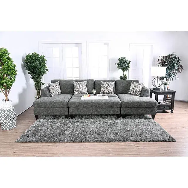 Transitional Gray Modular Sectional — Sofa, view 5