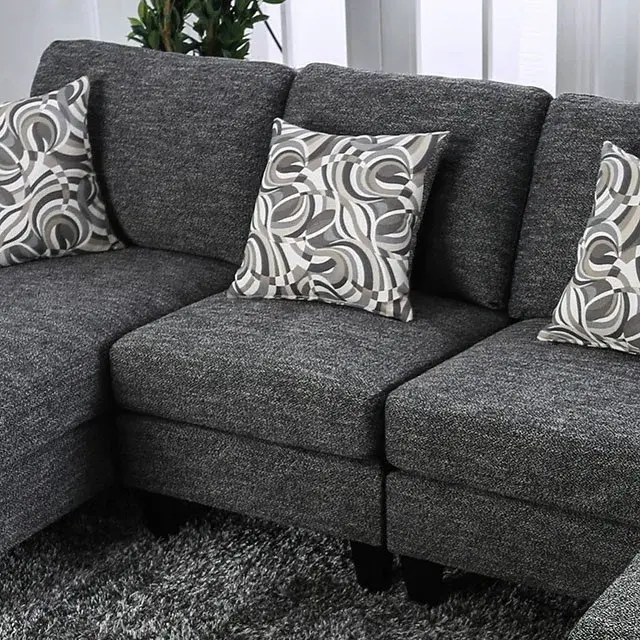 Transitional Gray Modular Sectional — Sofa, view 7
