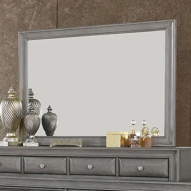 Transitional Gray Nightstand — Nightstand, view 9