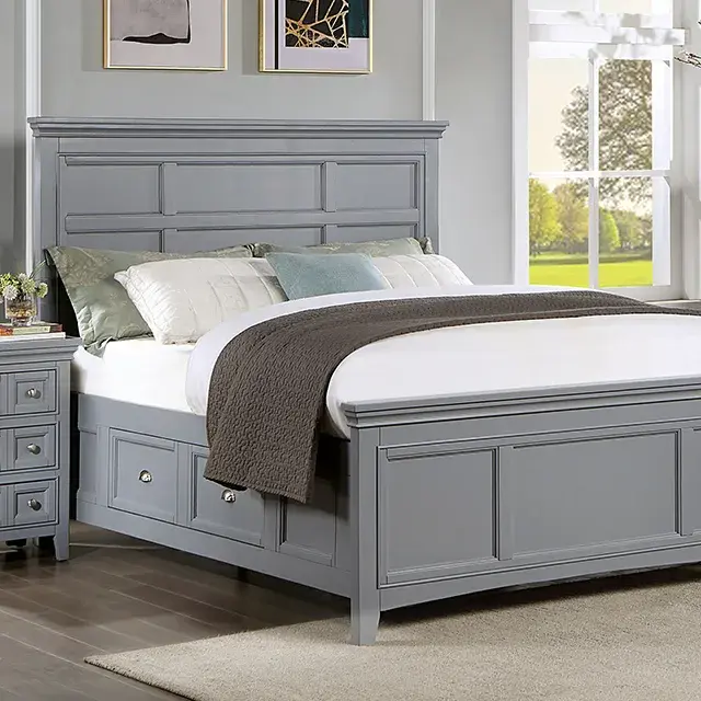 Transitional Gray Nightstand (Castlile) — Nightstand, main view