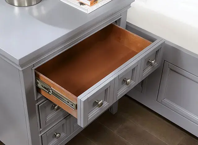 Transitional Gray Nightstand (Castlile) — Nightstand, view 8