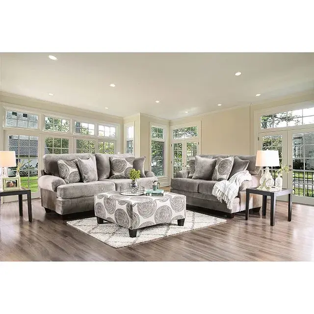 Transitional Gray, Pattern Loveseat, custom commercial furniture by DMD Furnishing