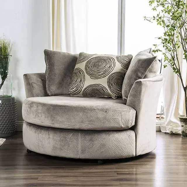 Transitional Gray, Pattern Loveseat — Sofa, view 2