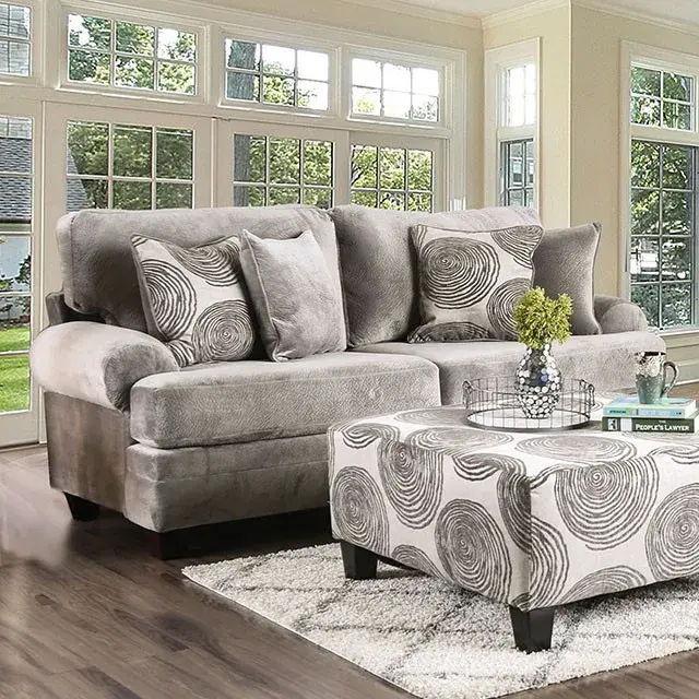 Transitional Gray, Pattern Loveseat — Sofa, view 6