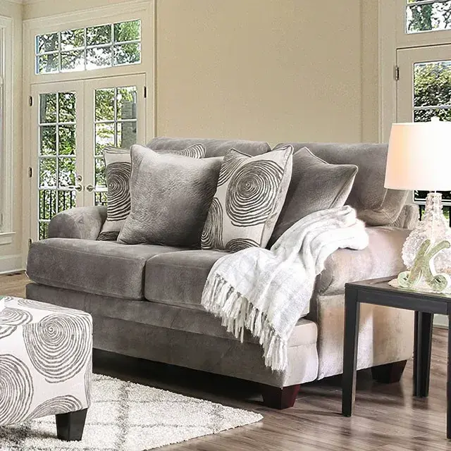 Transitional Gray, Pattern Sofa — Sofa, view 2