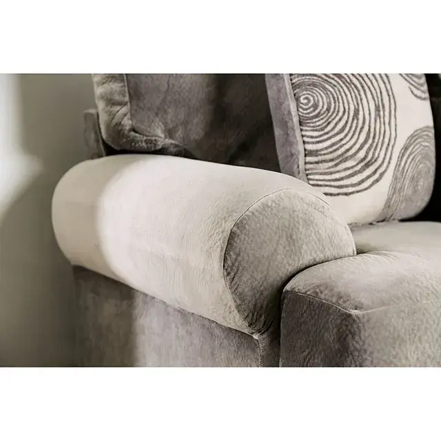 Transitional Gray Sectional Sofa — Sofa, view 3