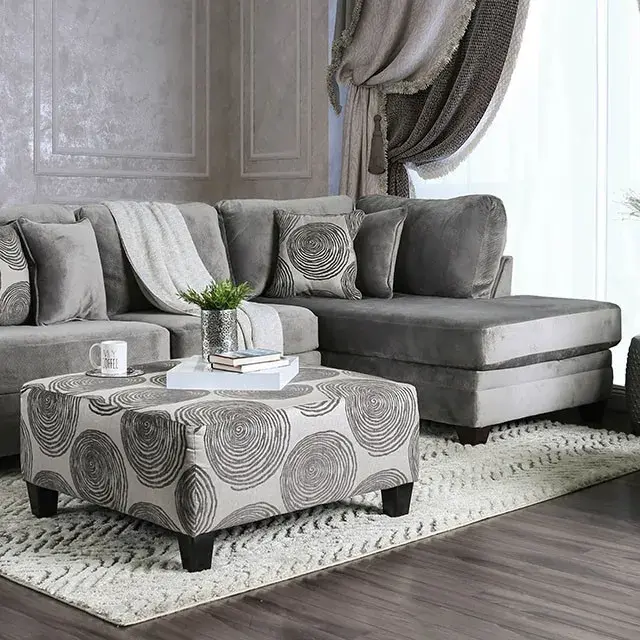 Transitional Gray Sectional Sofa — Sofa, view 4