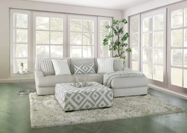 Transitional Gray Sectional Sofa (Hermance) — Sofa, main view