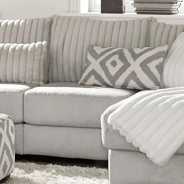 Transitional Gray Sectional Sofa (Hermiston) — Sofa, view 2