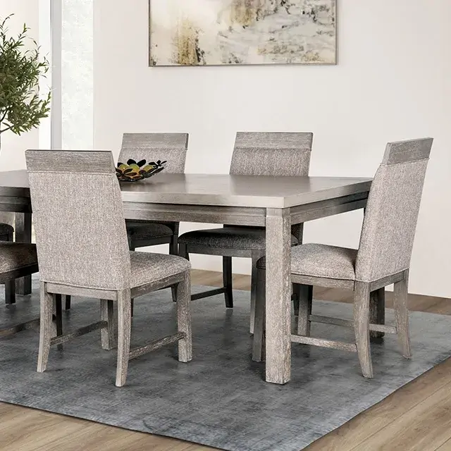 Transitional Gray/Stone Gray Dining Set — Dining Table, main view