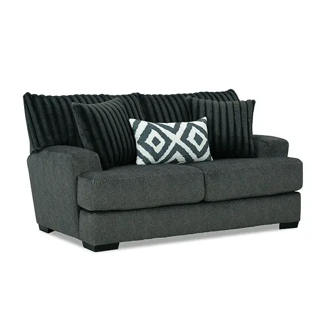 Transitional Gun Metal Loveseat — Sofa, view 2