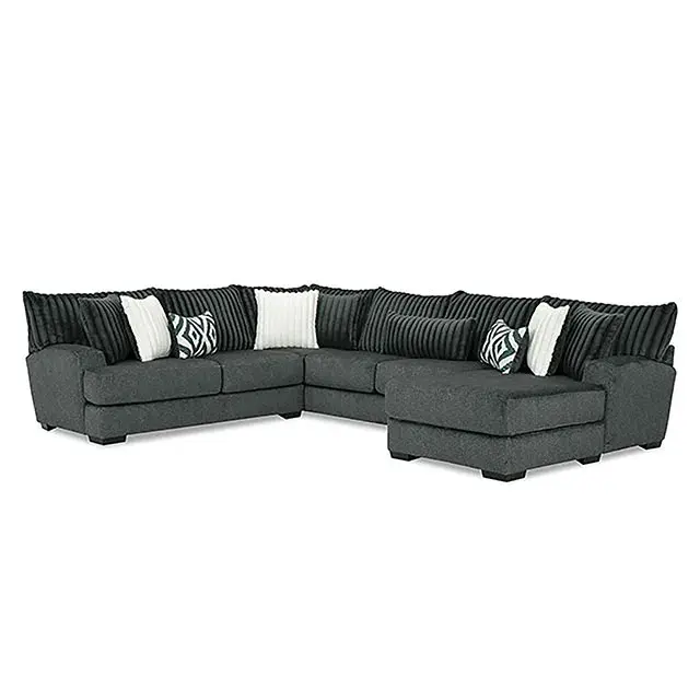 Transitional Gun Metal Sectional Sofa — Sofa, view 2
