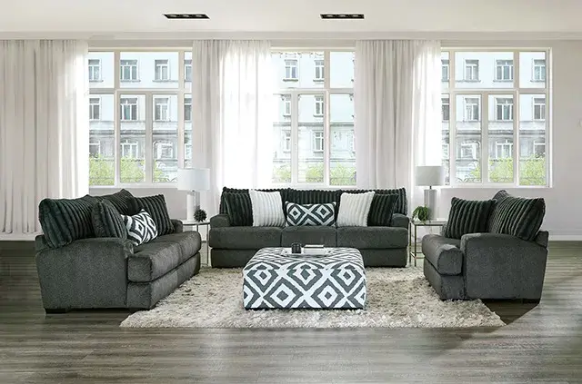 Transitional Gun Metal Sofa — Sofa, main view