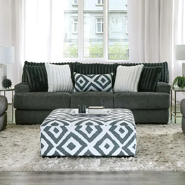 Transitional Gun Metal Sofa — Sofa, view 5