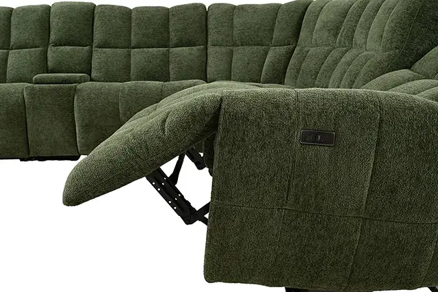 Transitional Jade Green Power Reclining Sectional — Sofa, view 4