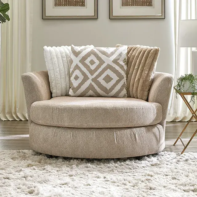 Transitional Light Brown Accent Chair — Lounge Chair, view 7