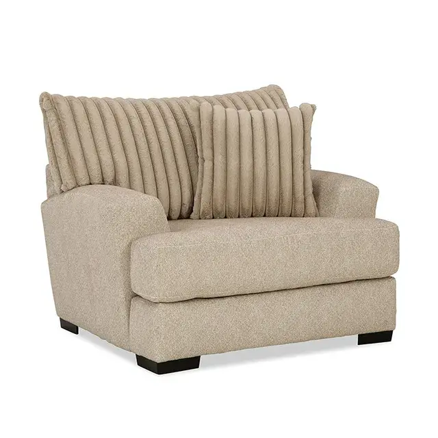Transitional Light Brown Accent Chair — Lounge Chair, view 2