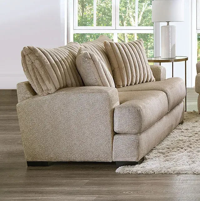 Transitional Light Brown Loveseat — Sofa, view 4