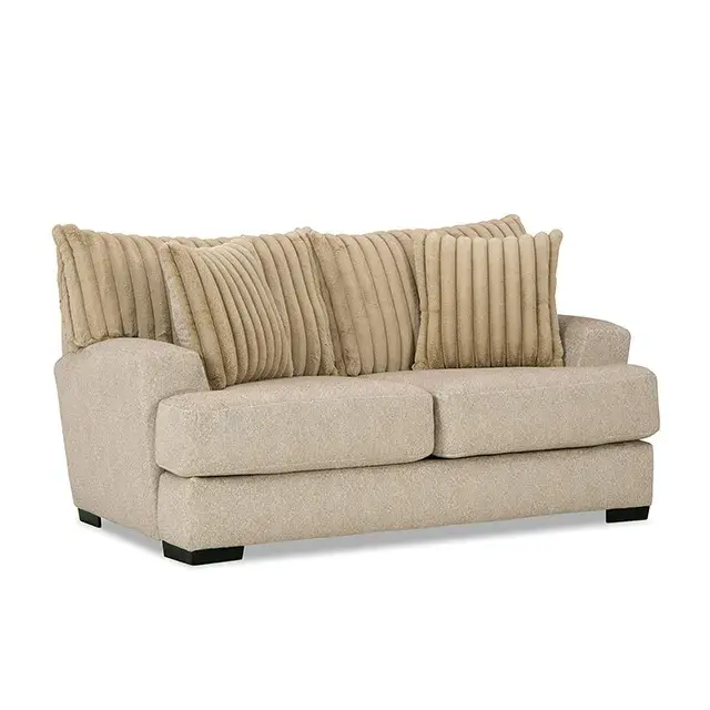 Transitional Light Brown Loveseat — Sofa, view 2