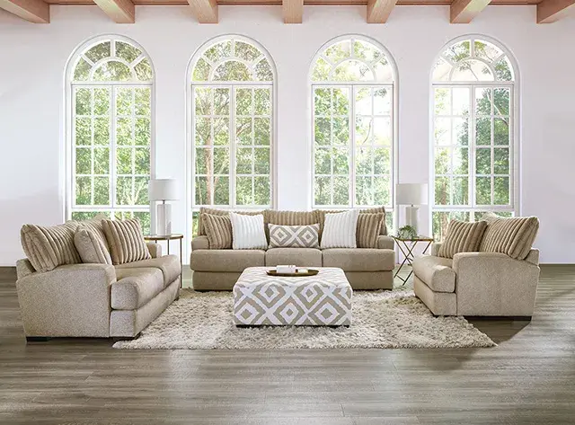 Transitional Light Brown Sofa — Sofa, view 2