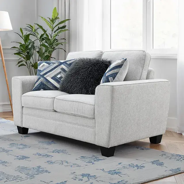 Transitional Light Gray Loveseat — Sofa, view 5