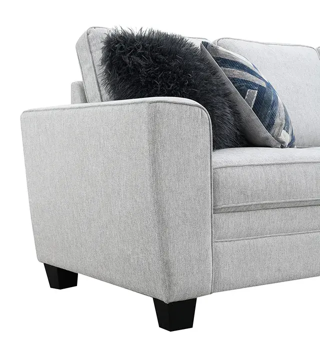 Transitional Light Gray Loveseat — Sofa, view 2