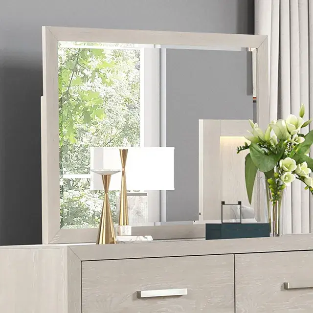 Transitional Light Gray Nightstand — Nightstand, view 5