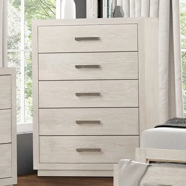 Transitional Light Gray Nightstand — Nightstand, view 6