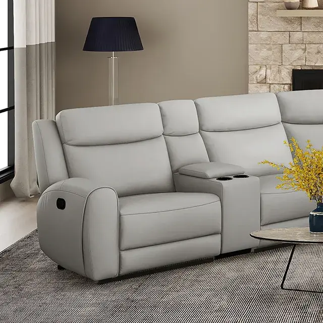 Transitional Light Gray Sectional Sofa — Sofa, view 3