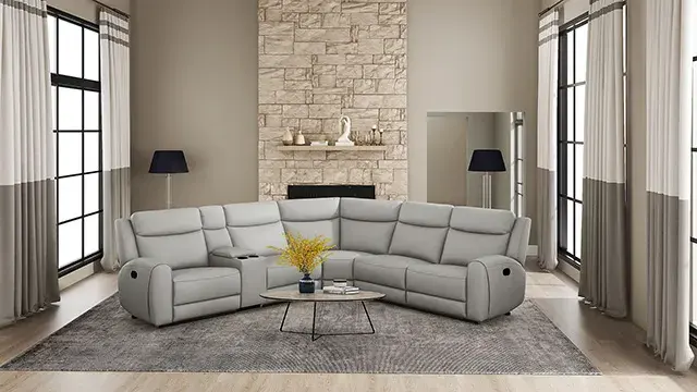 Transitional Light Gray Sectional Sofa — Sofa, main view