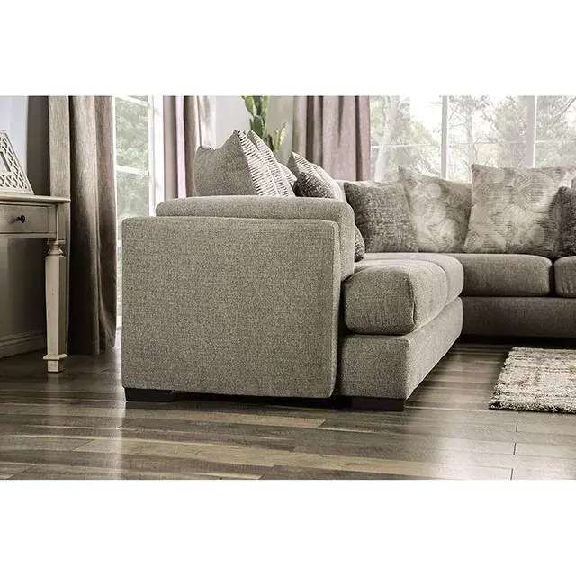 Transitional Light Gray Sectional Sofa (Angelia) — Sofa, view 5