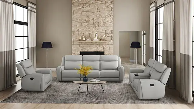 Transitional Light Gray Sofa — Sofa, view 3