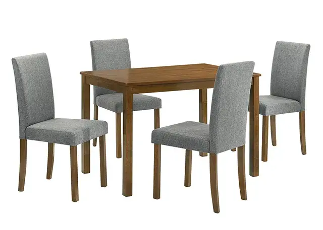 Transitional Medium Oak Dining Set — Dining Table, view 3