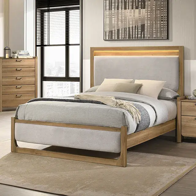 Transitional Natural Bedroom Set — Bed Frame, view 2