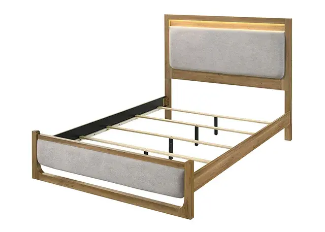 Transitional Natural Bedroom Set — Bed Frame, view 3