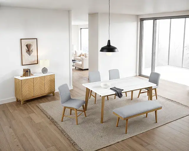 Transitional Natural Dining Set — Dining Table, view 2